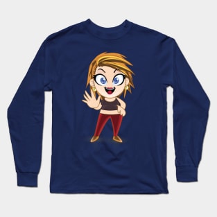 beautiful girls - cartoon character for young girls (choose your twin) Long Sleeve T-Shirt